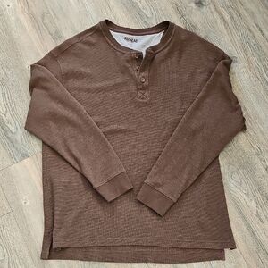 RedHead Brown Long Sleeve Henley Shirt Men's